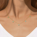 Star & Moon Turquoise Necklace Jewelry Set - Positive Vibes, Steady Peace