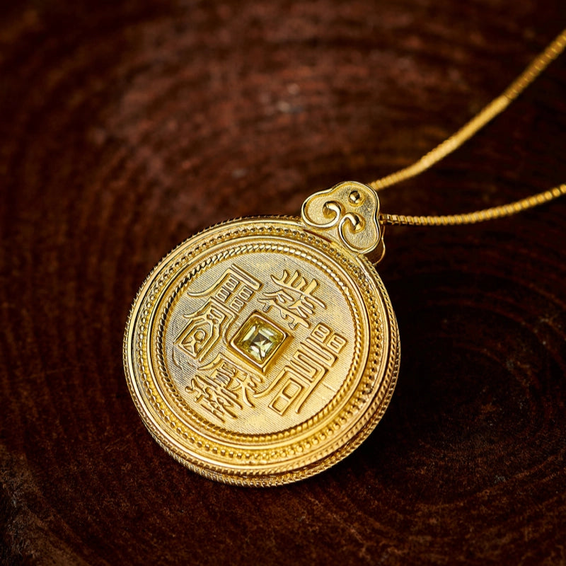 Golden Lotus with Amethyst Necklace - Rebirth & Renewal