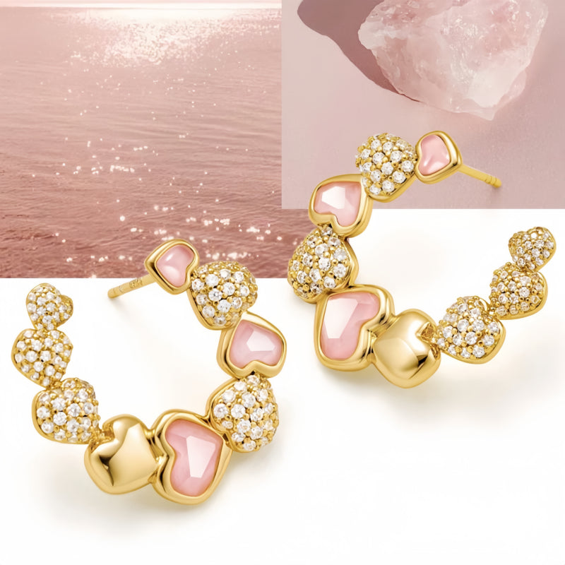 Pink Serenity Natural Crystal Earrings