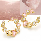 Boucles d'oreilles en cristal naturel Sérénité rose