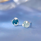 Asymmetric Day and Night Oil Painting S999 Earrings - Passion and Calm