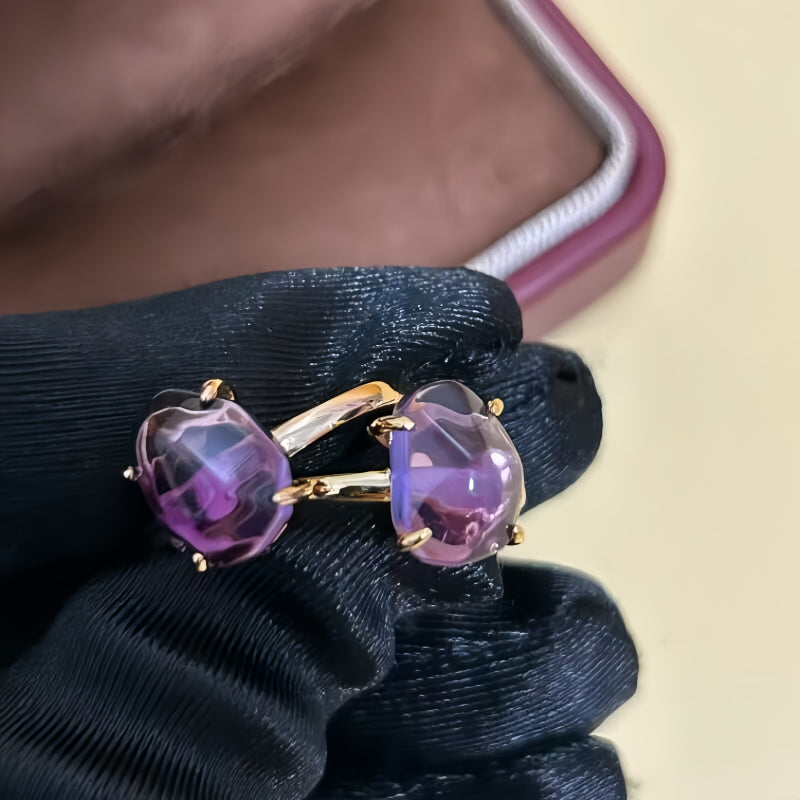 Bague en améthyste naturelle irrégulière – Calme l'esprit, approfondit l'intuition, attire la paix