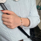 Moon & Star Moonstone Bracelet - Calm Mood, Bring Sweet Luck