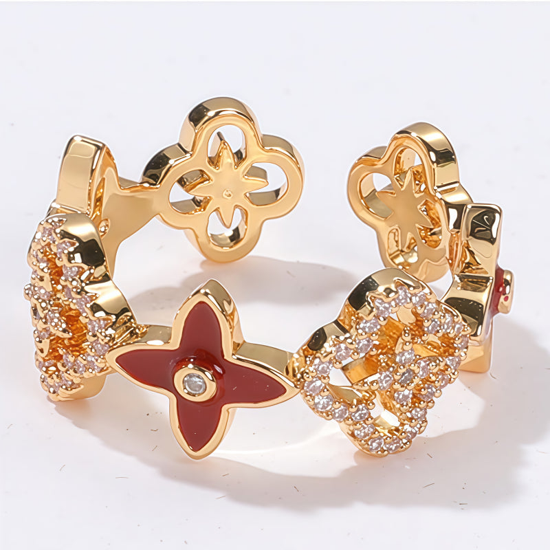 Lucky Star Clover Ring - Guided by Stars, Guarded by the Clover