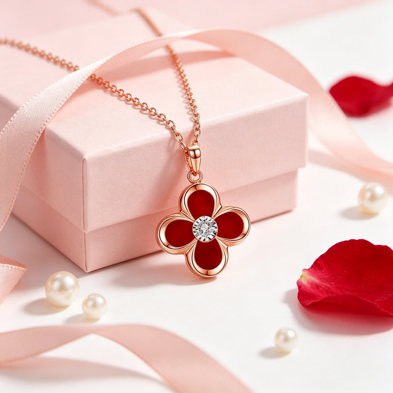 Onyx Lucky Clover Necklace — Two-Way Wear • Reversible Design