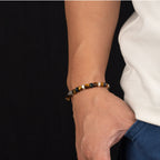 Bracelet Œil de tigre naturel — Style vintage neutre, polyvalent pour tous les looks