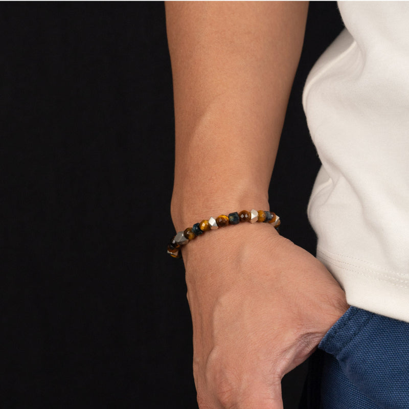 Natural Tiger Eye Bracelet — Neutral Vintage Style, Versatile for All Looks