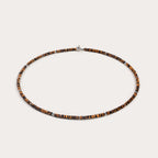 Collier œil de tigre naturel, fermoir argenté - Cadeau protection pour petit ami