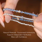 Bracelet en Argent Sterling Aigue-Marine – Active le Chakra de la Gorge, Clarté d'Expression, Attire les Bienfaiteurs