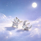 Asymmetric Star Moon Earrings - Start Shiny New Journey