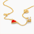Customizable Letter/Zodiac/Zircon/Enamel Heart Pendant Necklace