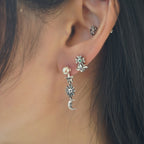 Sun-Moon-Star Pearl Earrings - Awaken Inner Intuition and Sharpness