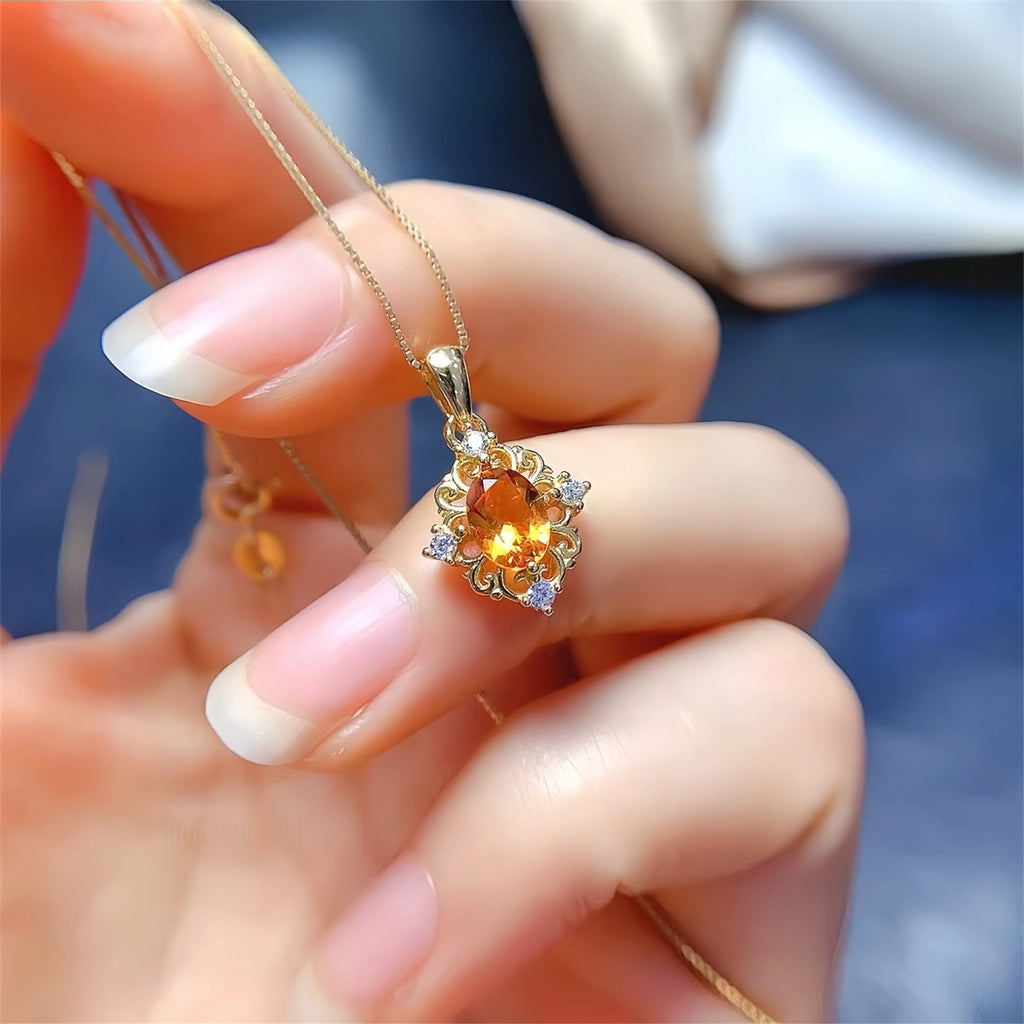 Collier en cristal de quartz clair Pendentif facetté irrégulier