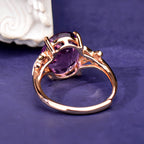 Bague énergétique en améthyste naturelle - Protection tranquille, sagesse douce