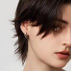 Unisex Tiger Eye Star Hoop Earrings — Minimalist Niche Crystal for Fortune & Good Luck