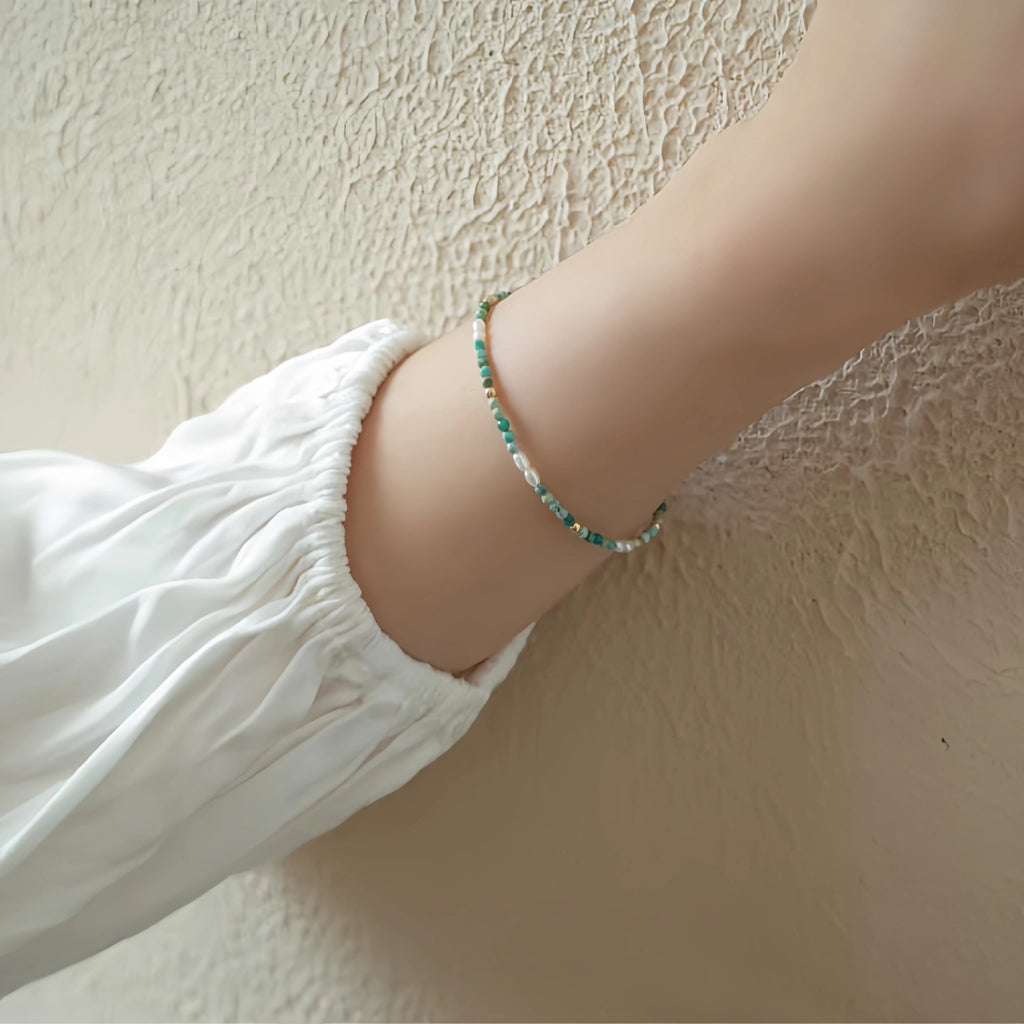 Natural Gemstone Stackable Bracelet - Keep Natural Texture & Absorb Earth Energy