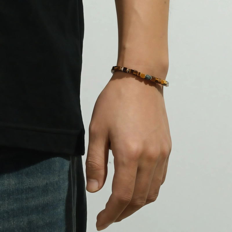 Natural Tiger Eye Bracelet S925 Couple Bracelet - Men's Wealth Attraction Valentine's Day Gift