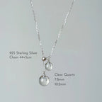 Collier à ajustement facile en quartz clair - Pureté intérieure et expression claire