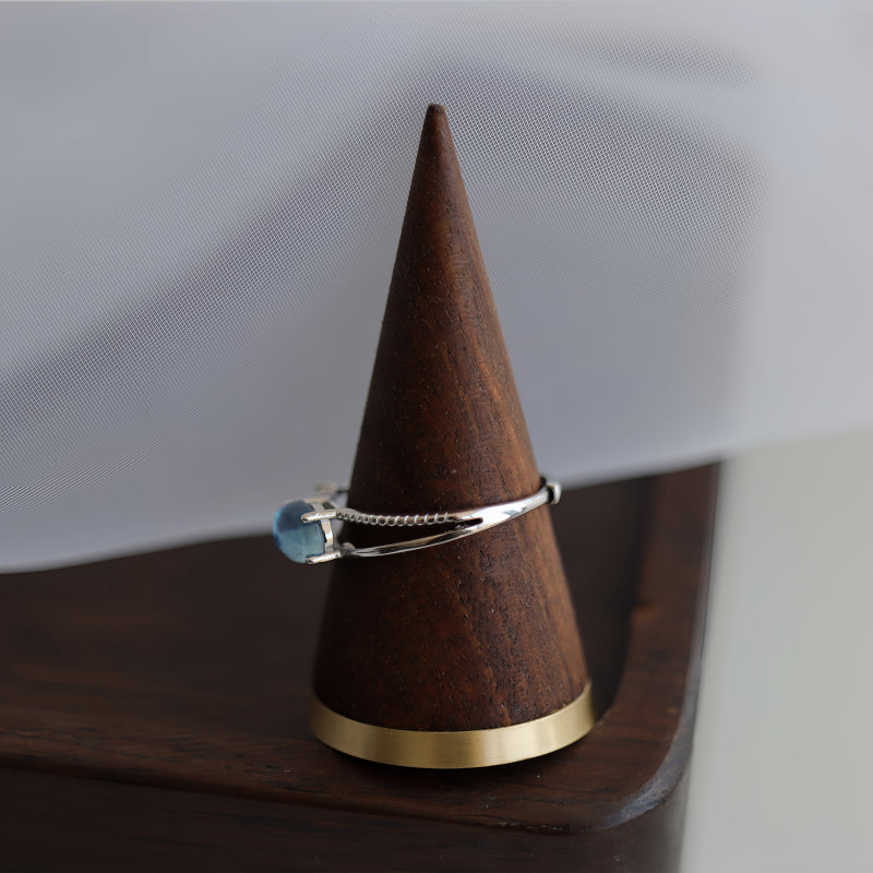 Bague Aigue-Marine Ultra-Clair – Active le Chakra de la Gorge, Expression Claire, Attire les Bienfaiteurs