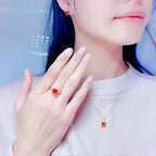 Natural Garnet Necklace Earrings Ring Jewelry Set - Awaken Inner Vitality