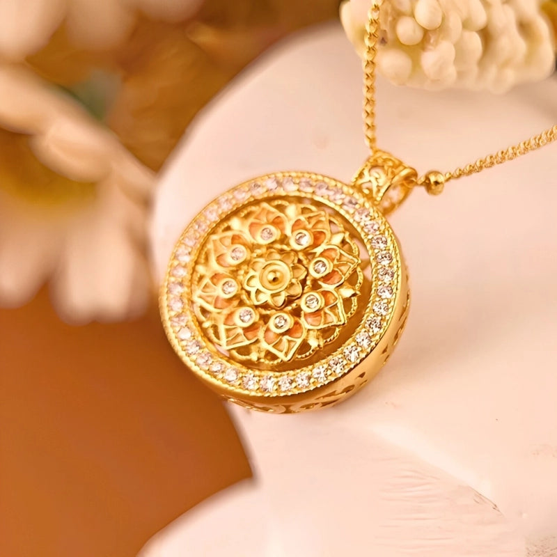 Rotating Lotus Necklace - Cycling Good Luck with Lasting Abundance and Joy