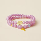 Natural Kunzite Ancient Gilding Bracelet - Self-love and Harmonious Connections