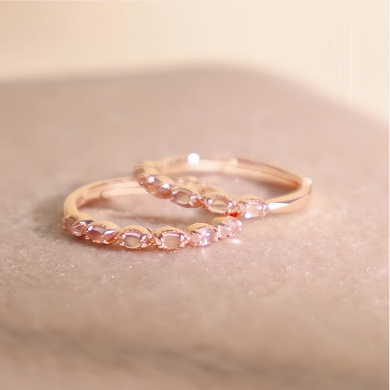 Bague Quartz Rose – Cœur Ouvert, Attire l'Amour, Épanouissement Printanier