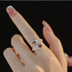 Bague en cristal œil de tigre brillant - Apportez la prospérité