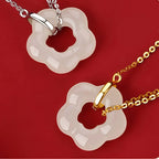 Butterfly Charm Hetian Jade Plum Blossom Necklace - Resilience & Safety