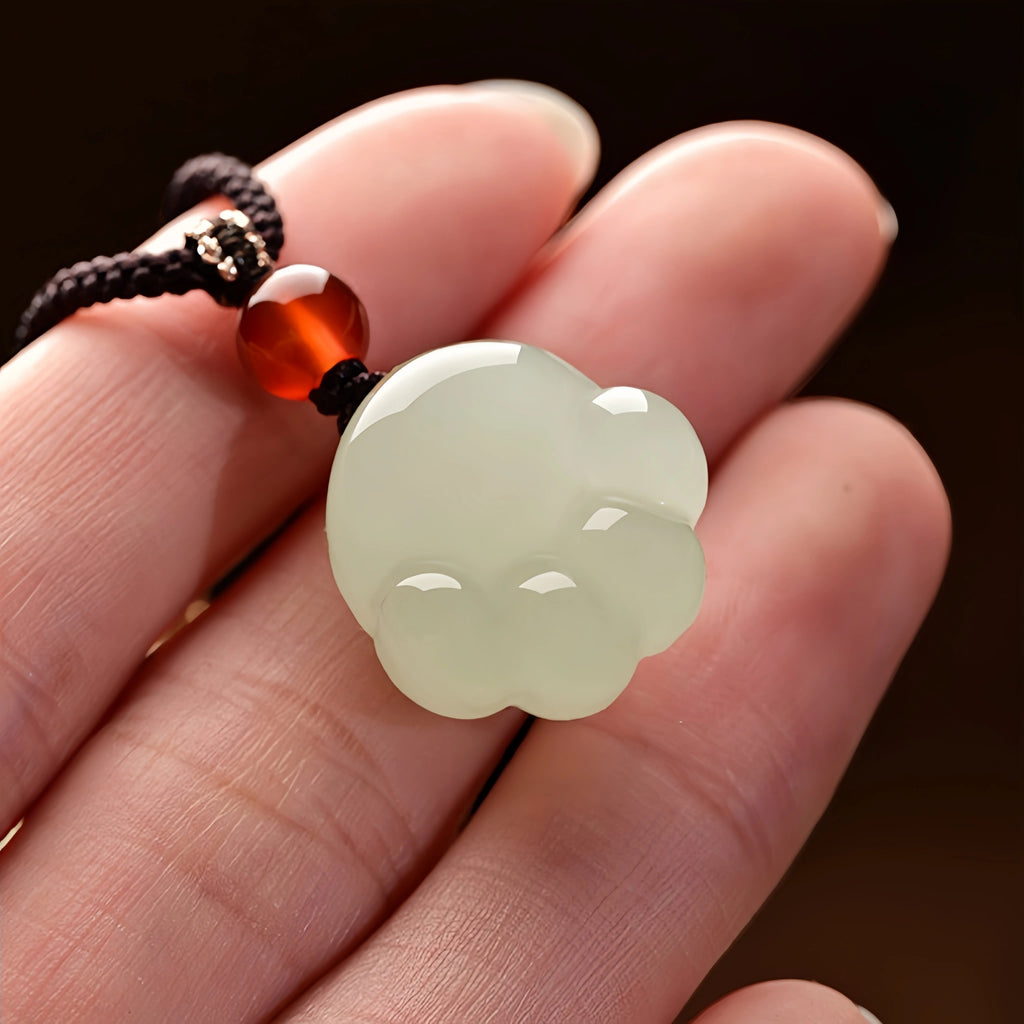 Hetian Jade Cat Paw Necklace - Cat Paw Charm for Gentle Protection