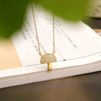 Womens Tiny Mushroom Necklace - Serenity & Protection