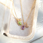 Amethyst Rectangle Pendant Necklace - Calm Mind & Peaceful Sleep
