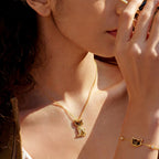 Collier en pierre naturelle Œil de tigre — Chat porte-bonheur pour votre bien-aimée