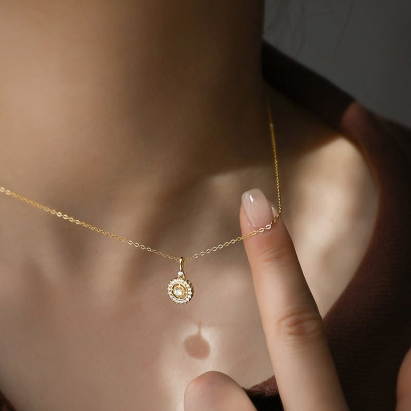 Lucky Compass Necklace | 60th Birthday Gift for Her in Silver & Gold