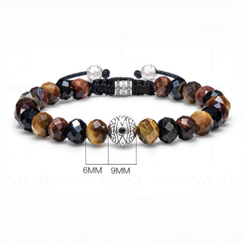 Evil Eye Multi-Color Tiger Eye Bracelet — Guardian for Boyfriend