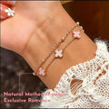 Bracelet Double Couche Trèfle à Quatre Feuilles — Cadeau Luxe & Délicat pour Meilleure Amie – Anniversaire & Remise de Diplôme