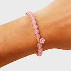 Bracelet en cristal naturel Fleurs de pêcher