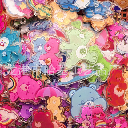 Care Bears with Hole 4cm Acrylic Charms for DIY match game-open in live