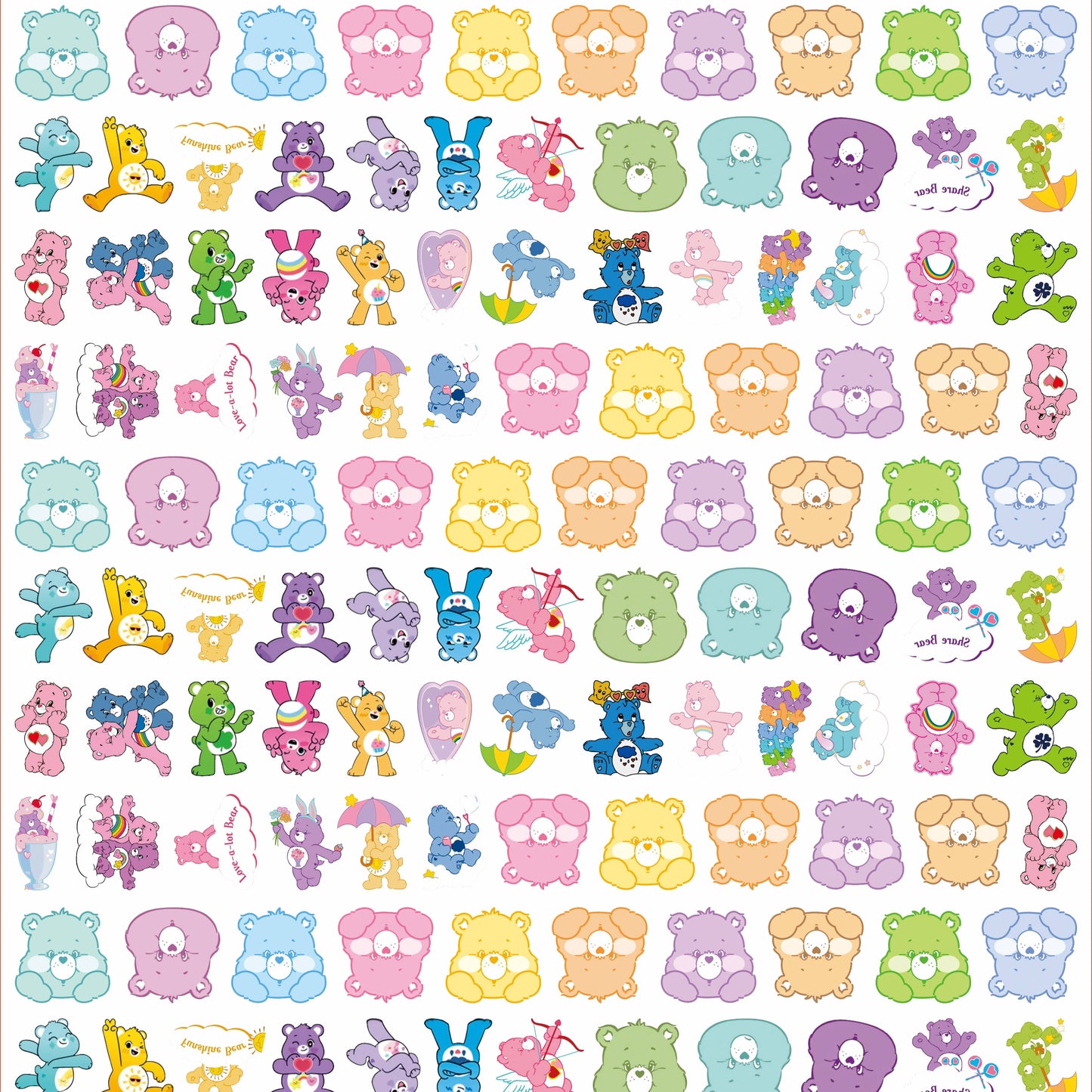 Care Bears with Hole 4cm Acrylic Charms for DIY match game-open in live