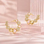 Boucles d'oreilles en cristal naturel Sérénité rose