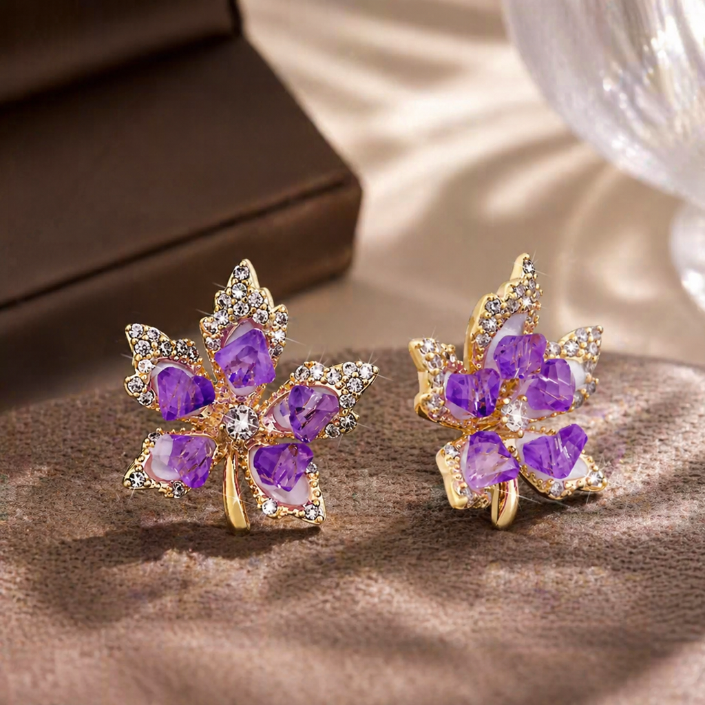 Maple Calm Natural Crystal Earrings