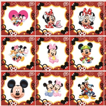 Mickey and Minnie Square 8cm Acrylic Charms for DIY match game-open in live