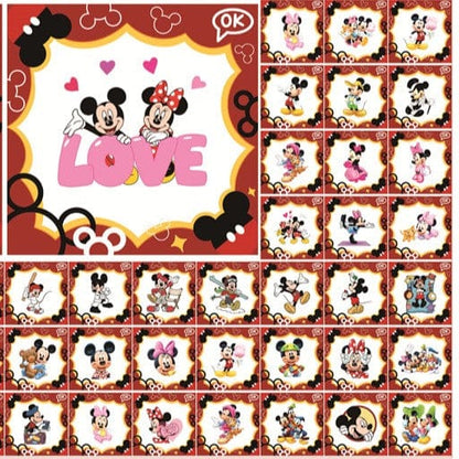Mickey and Minnie Square 8cm Acrylic Charms for DIY match game-open in live