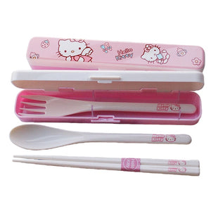 ABS Kitty Fork Spoon Chopsticks Set