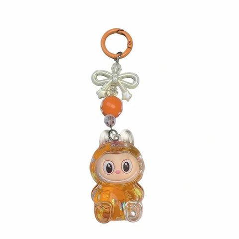 Bow Labubu Liquid Keychain