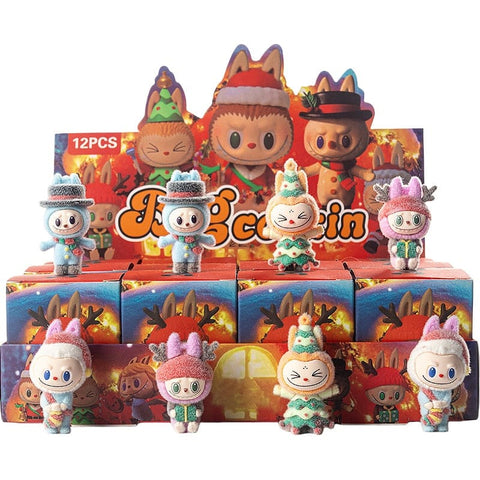 12pcs/Full Box Mini Furry Labubu Blind Box