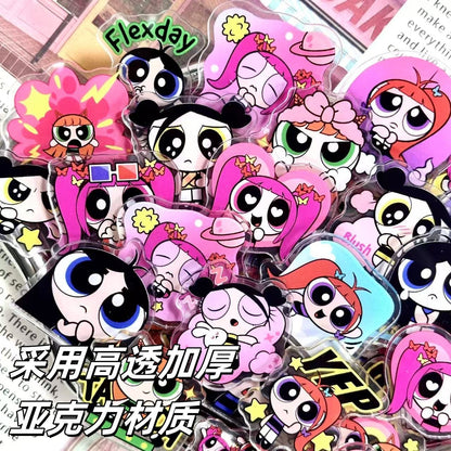 Power Puff Girls 4cm Acrylic Charms for DIY match game-open in live