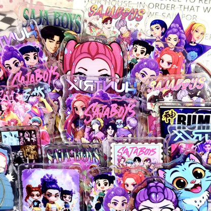 K-pop Demon Hunter 6cm Acrylic Charms for DIY match game-open in live