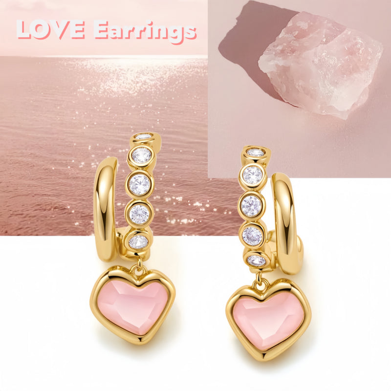 Boucles d'oreilles en cristal naturel « Amour de soi »