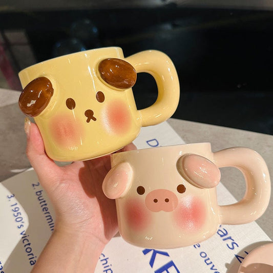 Pig/Dog Ceramic Cups